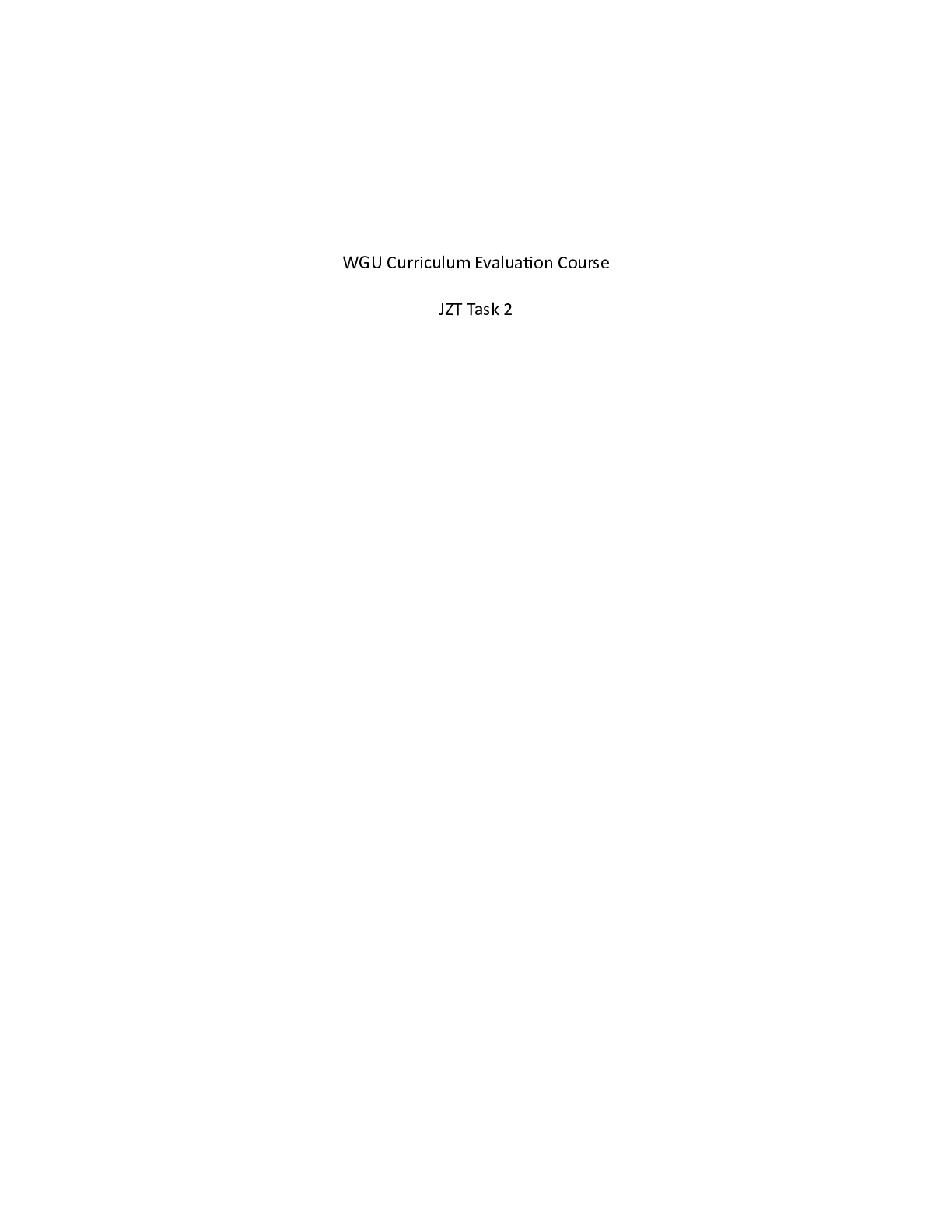 Preview image of Curriculum Evaluation Task 2  REDO.docx    WGU Curriculum Evaluation Course  JZT Task 2 document